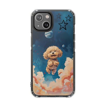 Skorter | Fluff's - Pookie Poodle Floating in Space Magnetic Clear Case for iPhone Series