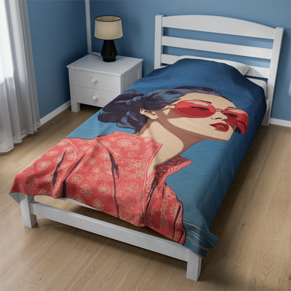 Skorter | Chic Sakura Shades Blanket Plush Throw