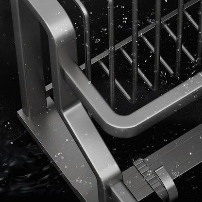 Skorter | Aluminium modern bathroom accessory set polished grey bathroom shelf/toilet paper holder/robe hooks