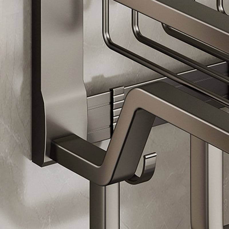 Skorter | Aluminium modern bathroom accessory set polished grey bathroom shelf/toilet paper holder/robe hooks