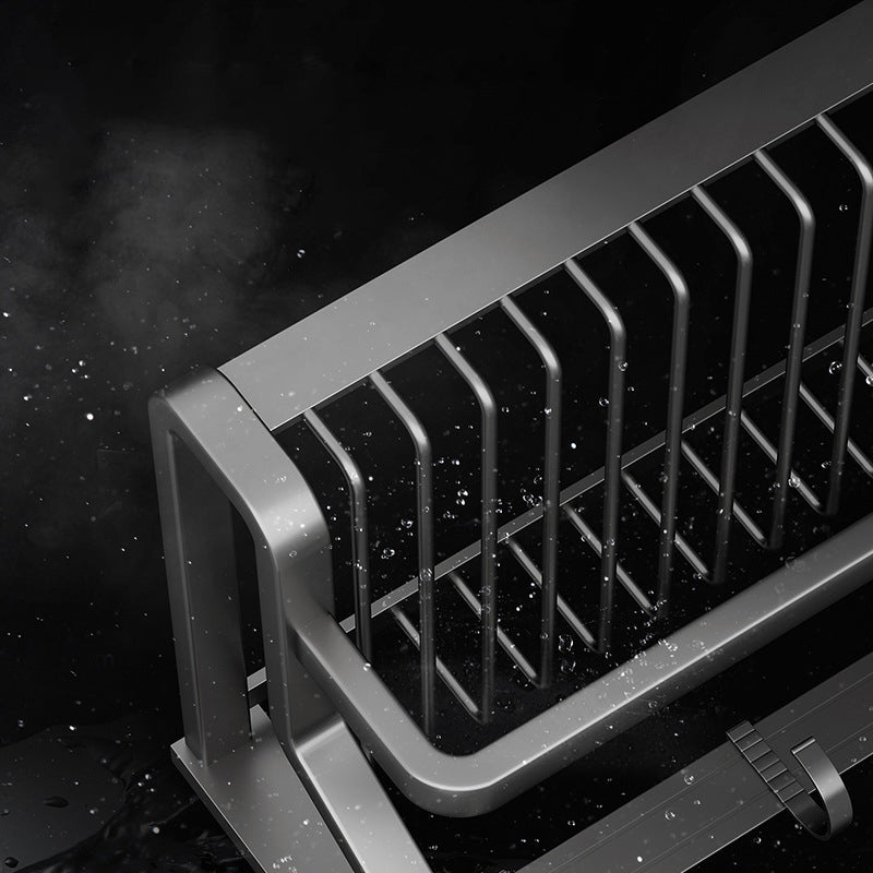 Skorter | Aluminium modern bathroom accessory set polished grey bathroom shelf/toilet paper holder/robe hooks