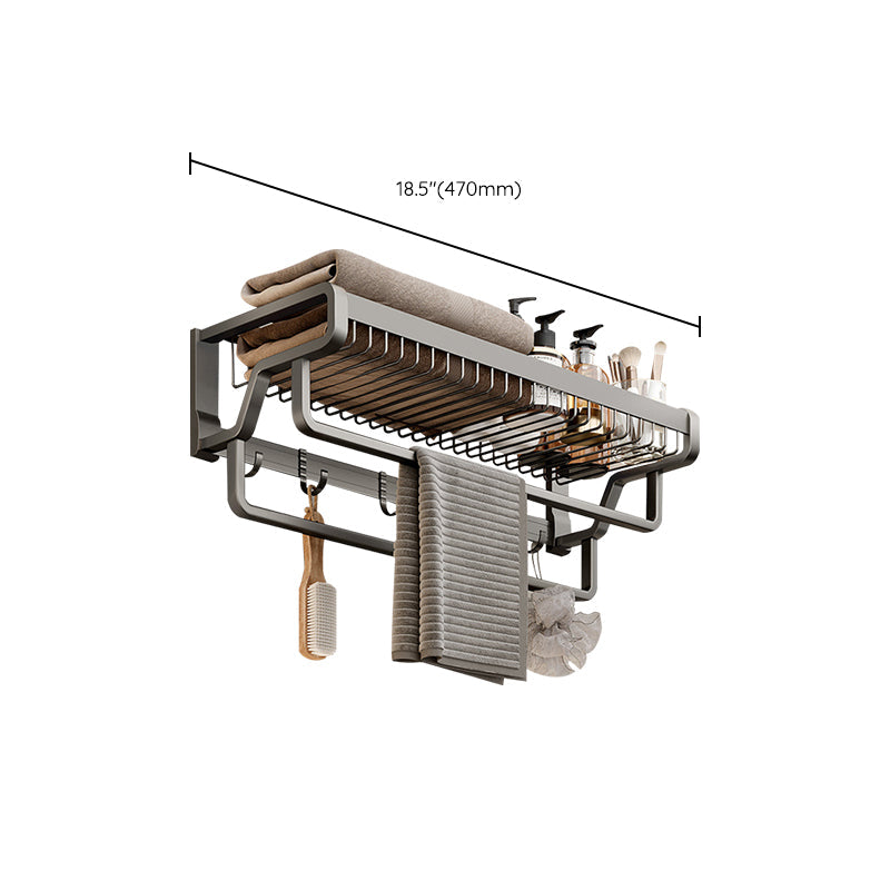 Skorter | Aluminium modern bathroom accessory set polished grey bathroom shelf/toilet paper holder/robe hooks