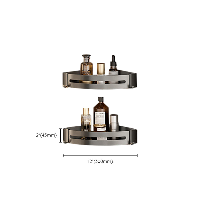 Skorter | Aluminium modern bathroom accessory set polished grey bathroom shelf/toilet paper holder/robe hooks