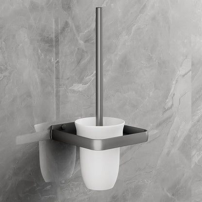 Skorter | Contemporary Bathroom Accessory Set Gray Aluminum Bathroom Shelf/Towel Holder/Bathtub Hook