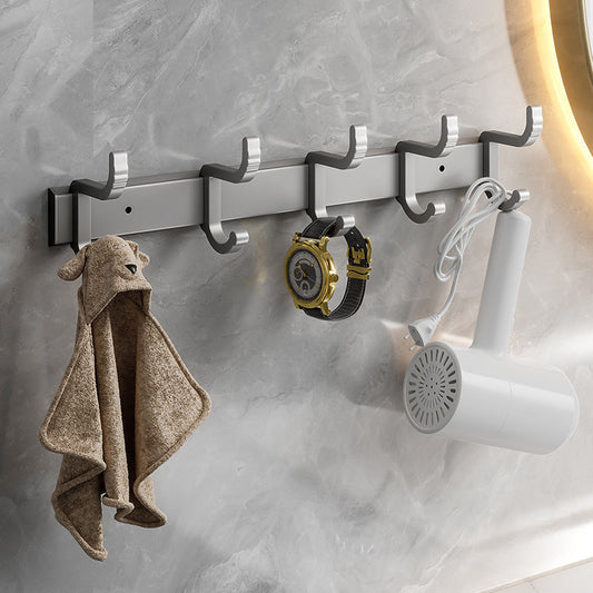 Skorter | Contemporary Bathroom Accessory Set Gray Aluminum Bathroom Shelf/Towel Holder/Bathtub Hook