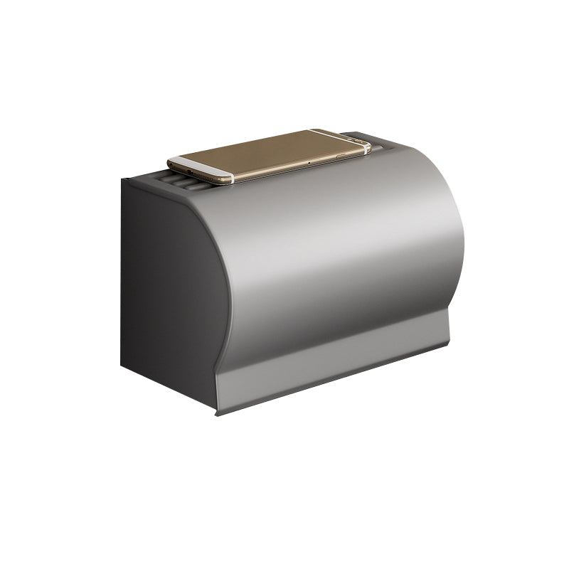 Skorter | Contemporary Bathroom Accessory Set Gray Aluminum Bathroom Shelf/Towel Holder/Bathtub Hook