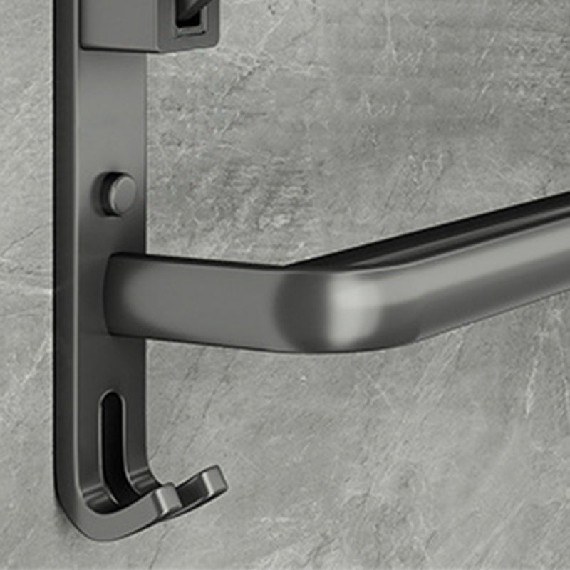 Skorter | Contemporary Bathroom Accessory Set Gray Aluminum Bathroom Shelf/Towel Holder/Bathtub Hook