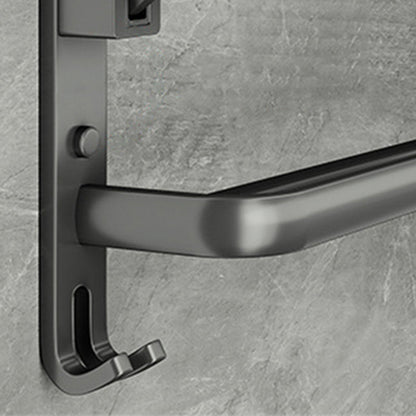 Skorter | Contemporary Bathroom Accessory Set Gray Aluminum Bathroom Shelf/Towel Holder/Bathtub Hook
