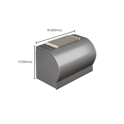 Skorter | Contemporary Bathroom Accessory Set Gray Aluminum Bathroom Shelf/Towel Holder/Bathtub Hook