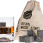 Skørter | Premium Whiskey Stones Gift Set with 12 Pcs Stones and Bag. Whiskey, Bourbon, Cognac, Scotch, Gin, Wine Drink. Marble Reusable Ice Cubes. Birthday Gift for Whiskey Lovers.… (Dark Grey)