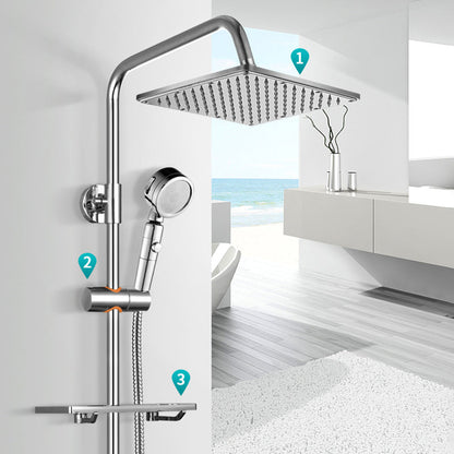 Skorter | Contemporary Style Shower Head Bathroom Fixed Shower Head with Round and Square Shape