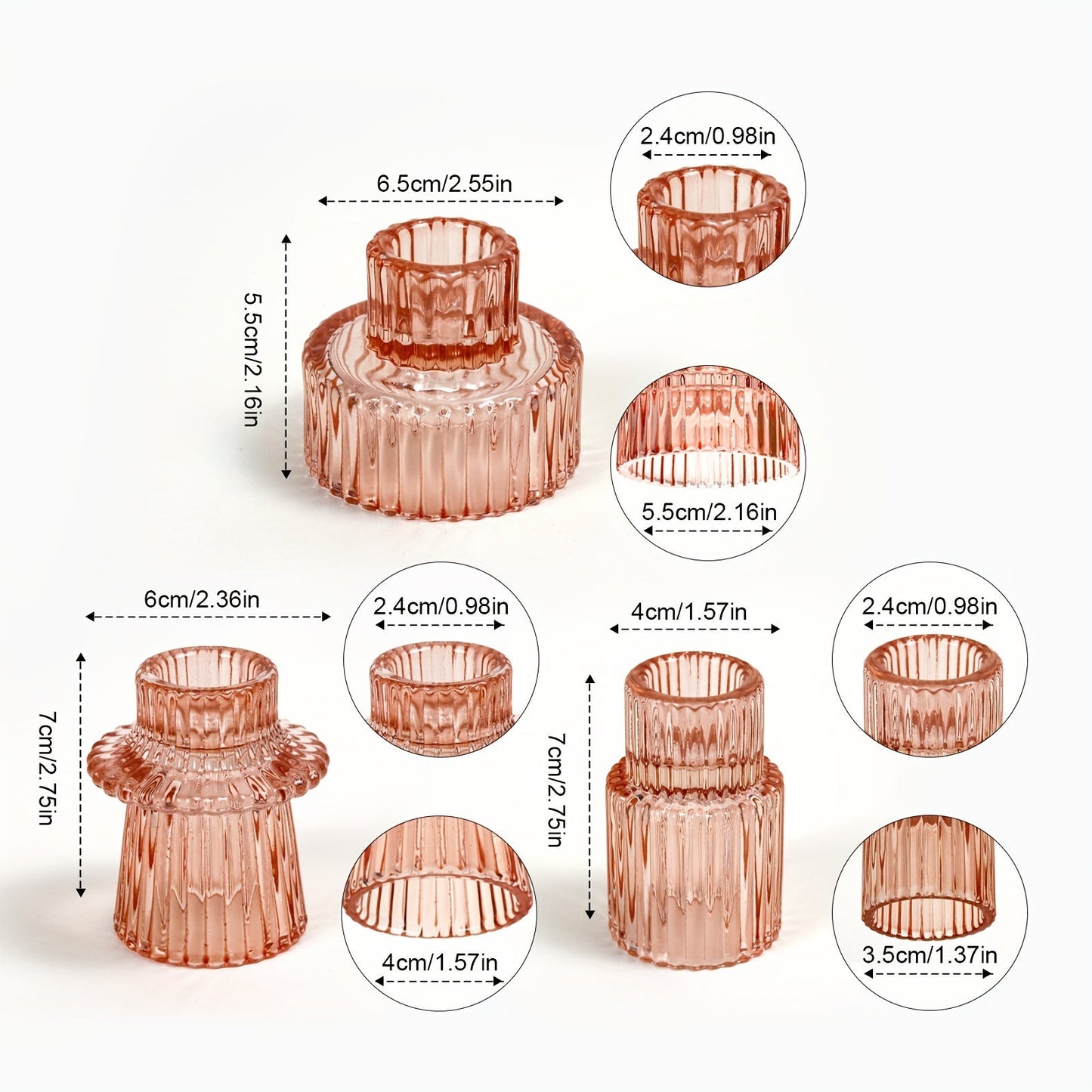 Skorter | 3/6-part Glass Candle Holders - Perfect for Table Decoration and Weddings