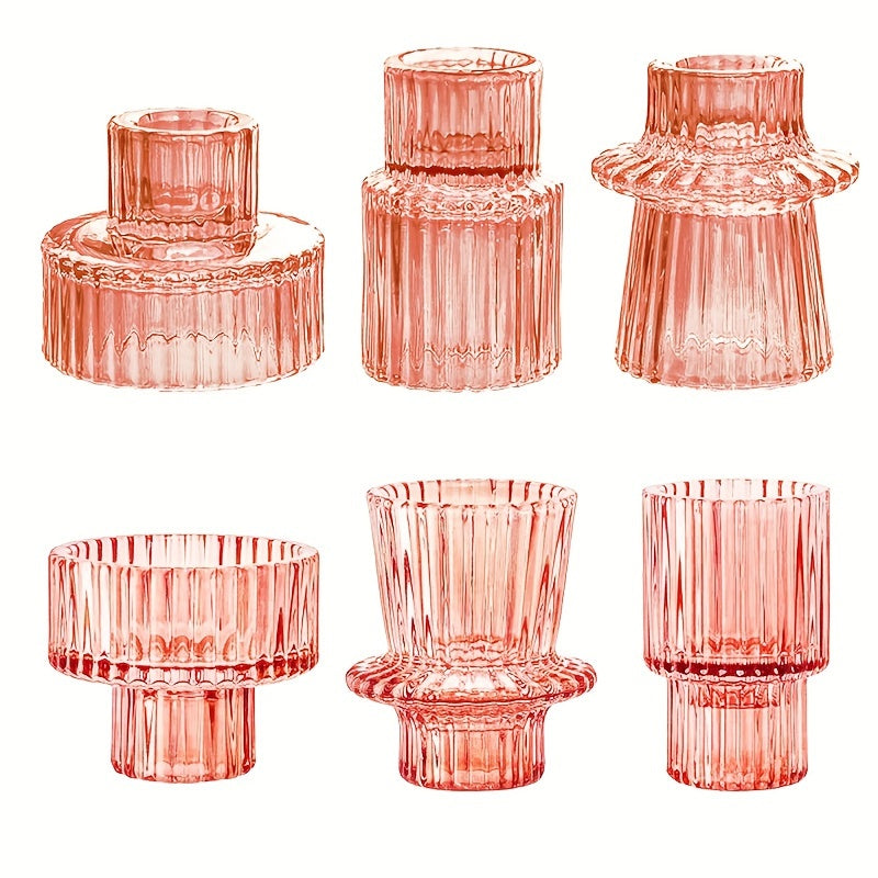 Skorter | 3/6-part Glass Candle Holders - Perfect for Table Decoration and Weddings