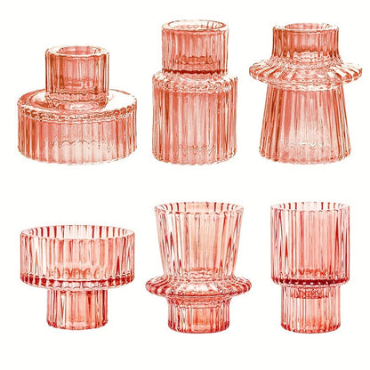 Skorter | 3/6-part Glass Candle Holders - Perfect for Table Decoration and Weddings