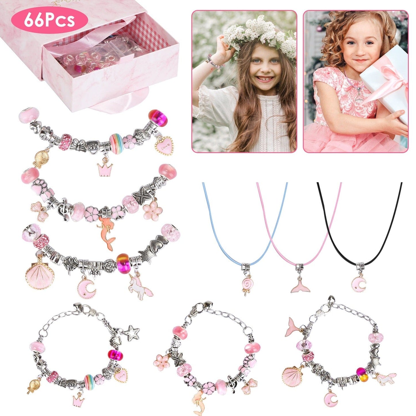 Skorter | 66 pieces: Charm bracelet making set