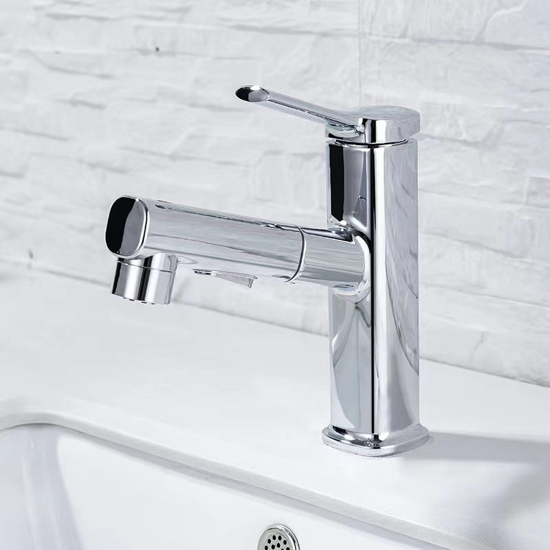 Skorter | Contemporary Vessel-Faucet Pull-out Centerset Faucet with Swiveling Spout