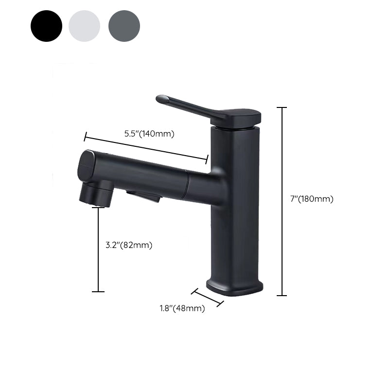 Skorter | Contemporary Vessel-Faucet Pull-out Centerset Faucet with Swiveling Spout