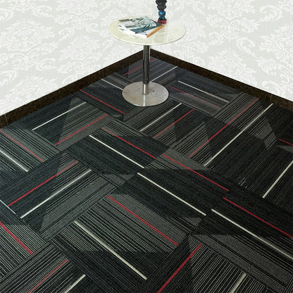 Skorter | Dark Color Level Loop Carpet Tile Non-Slip Self-Adhesive Indoor Office Carpet Tiles