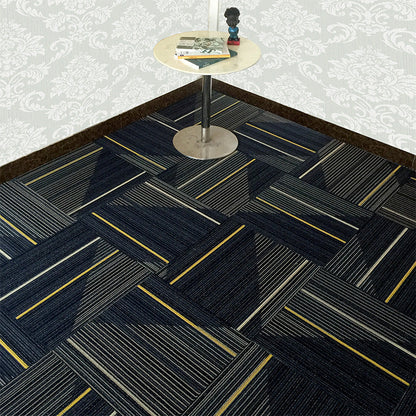 Skorter | Dark Color Level Loop Carpet Tile Non-Slip Self-Adhesive Indoor Office Carpet Tiles