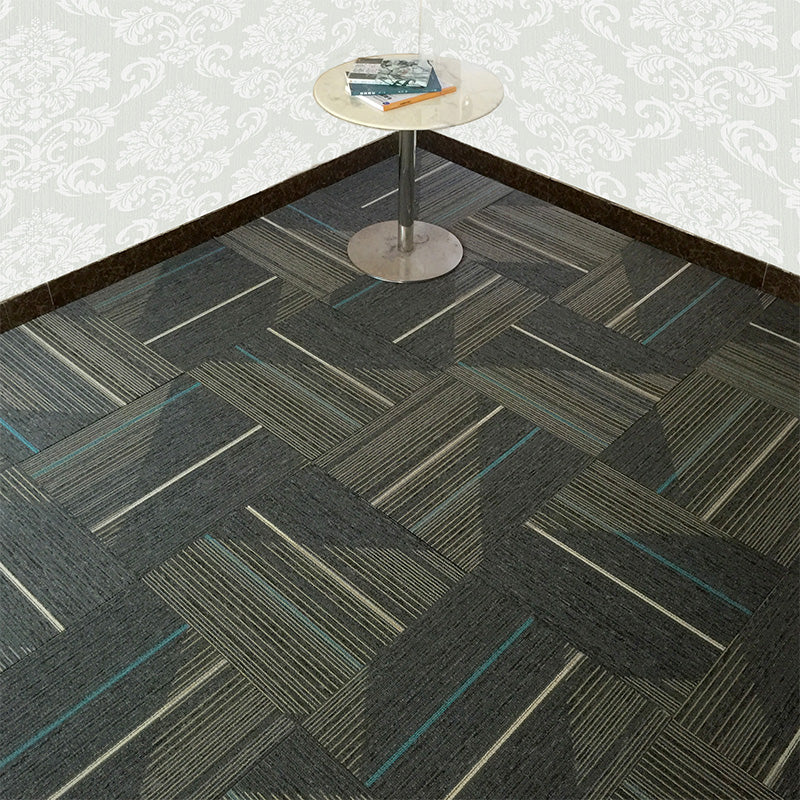 Skorter | Dark Color Level Loop Carpet Tile Non-Slip Self-Adhesive Indoor Office Carpet Tiles