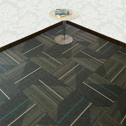 Skorter | Dark Color Level Loop Carpet Tile Non-Slip Self-Adhesive Indoor Office Carpet Tiles
