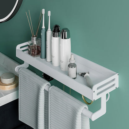 Skorter | 2-piece modern bathroom accessory set White rectangular wall shelf