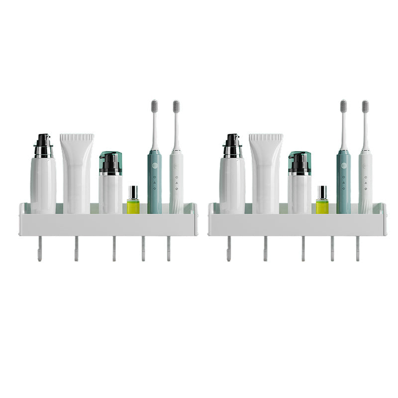 Skorter | 2-piece modern bathroom accessory set White rectangular wall shelf