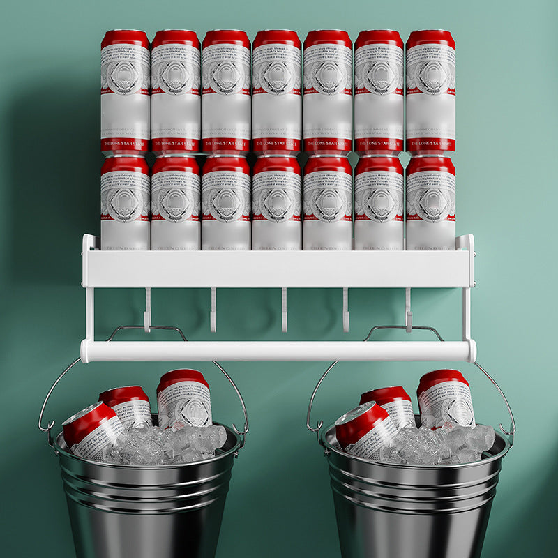 Skorter | 2-piece modern bathroom accessory set White rectangular wall shelf