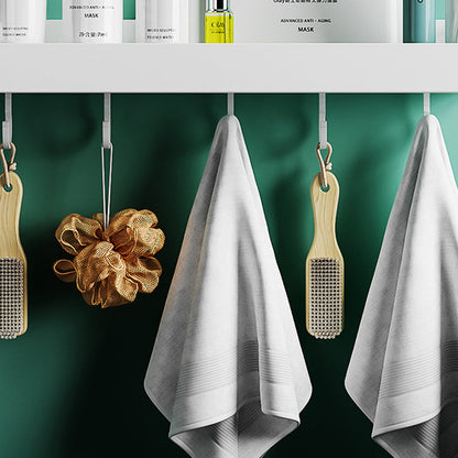 Skorter | 2-piece modern bathroom accessory set White rectangular wall shelf