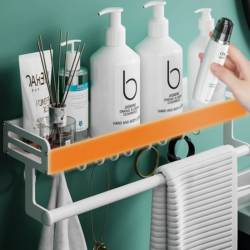 Skorter | 2-piece modern bathroom accessory set White rectangular wall shelf