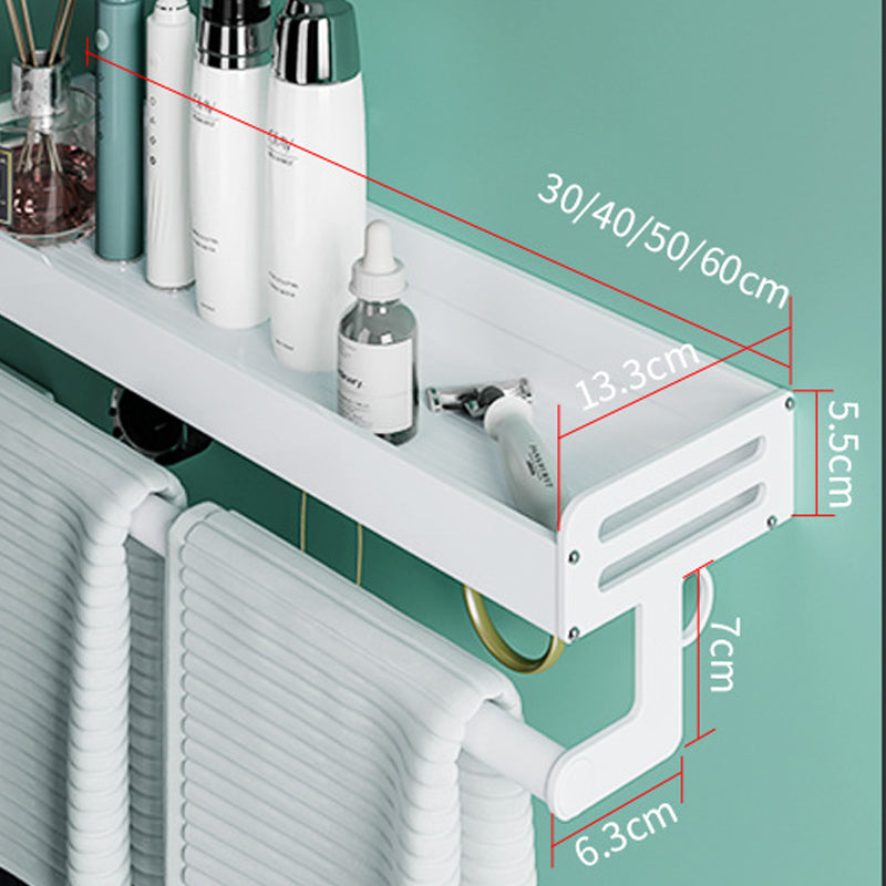 Skorter | 2-piece modern bathroom accessory set White rectangular wall shelf