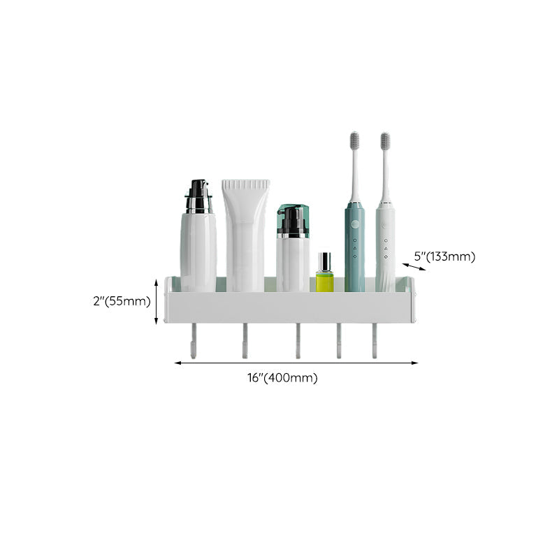 Skorter | 2-piece modern bathroom accessory set White rectangular wall shelf