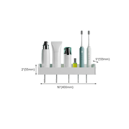 Skorter | 2-piece modern bathroom accessory set White rectangular wall shelf