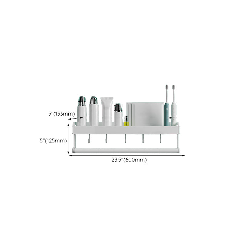 Skorter | 2-piece modern bathroom accessory set White rectangular wall shelf