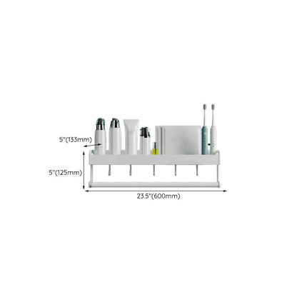 Skorter | 2-piece modern bathroom accessory set White rectangular wall shelf