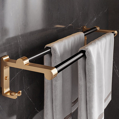 Skorter | Black and Brass Bathroom Hardware Set Modern Stainless Steel Bathroom Shelf/Towel Holder/Paper Holder