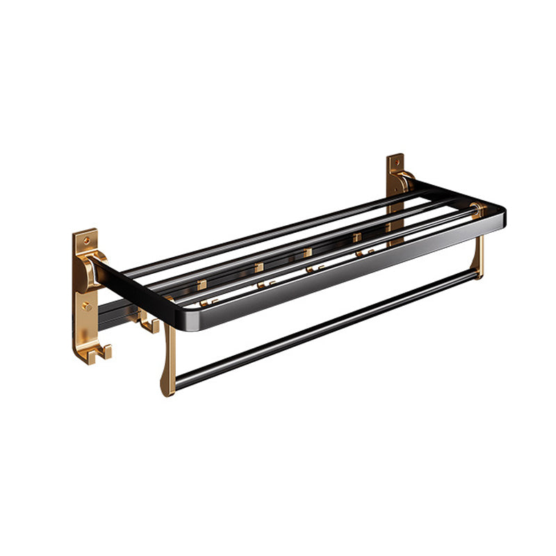 Skorter | Black and Brass Bathroom Hardware Set Modern Stainless Steel Bathroom Shelf/Towel Holder/Paper Holder