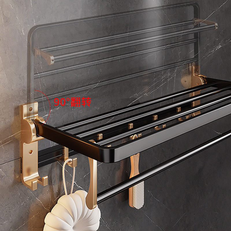 Skorter | Black and Brass Bathroom Hardware Set Modern Stainless Steel Bathroom Shelf/Towel Holder/Paper Holder