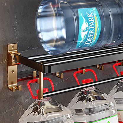 Skorter | Black and Brass Bathroom Hardware Set Modern Stainless Steel Bathroom Shelf/Towel Holder/Paper Holder