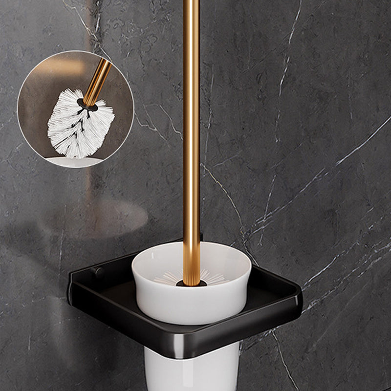 Skorter | Black and Brass Bathroom Hardware Set Modern Stainless Steel Bathroom Shelf/Towel Holder/Paper Holder