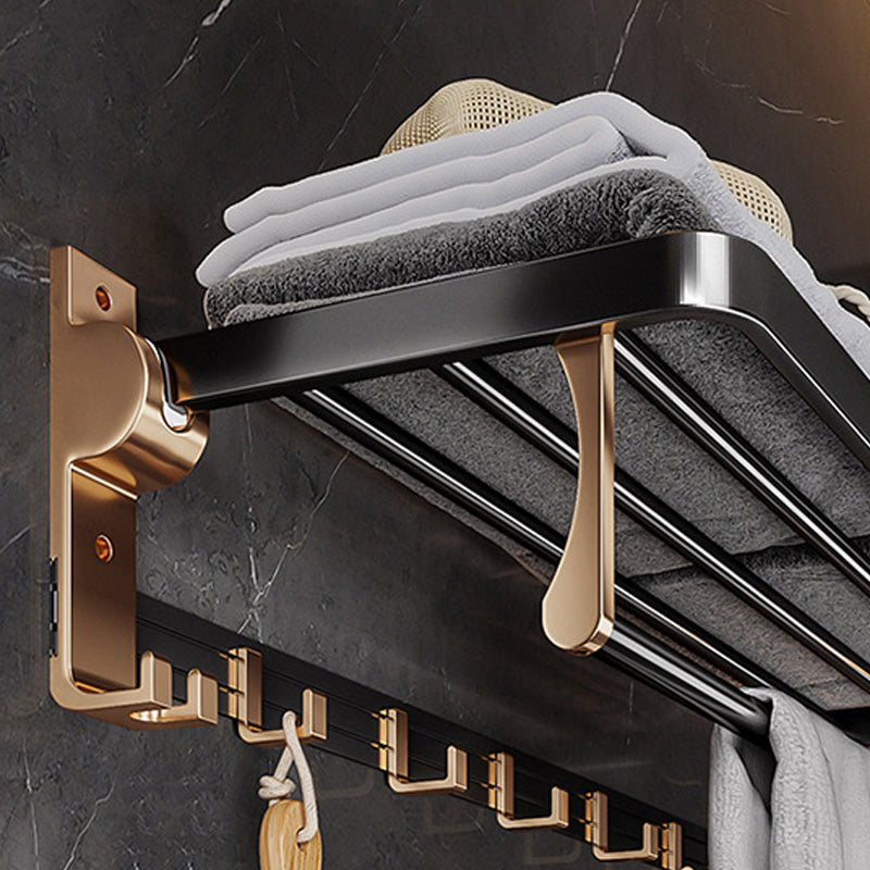 Skorter | Black and Brass Bathroom Hardware Set Modern Stainless Steel Bathroom Shelf/Towel Holder/Paper Holder