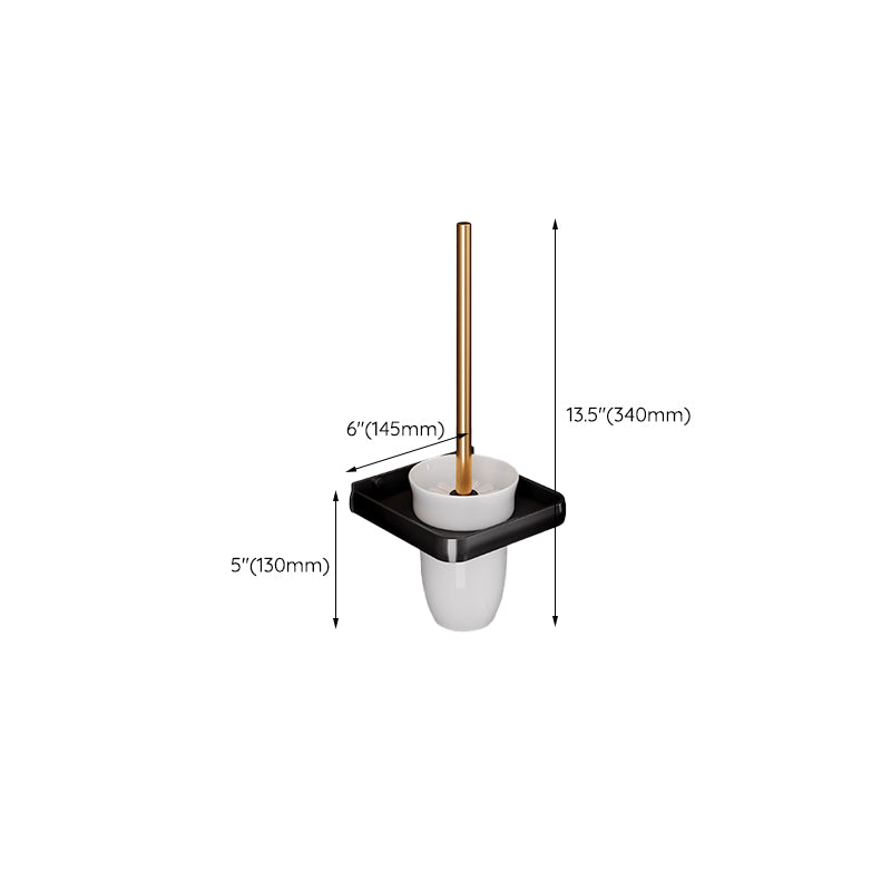 Skorter | Black and Brass Bathroom Hardware Set Modern Stainless Steel Bathroom Shelf/Towel Holder/Paper Holder