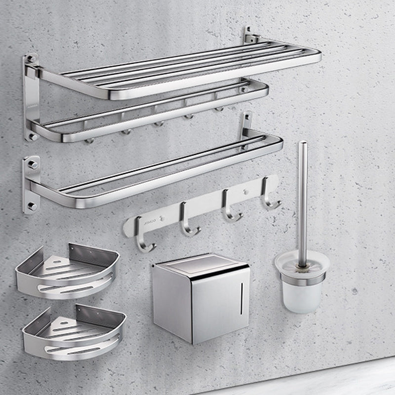 Skorter | Contemporary bathroom accessory set made of aluminum with towel holder/bath shelf