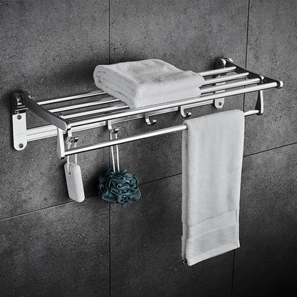 Skorter | Contemporary bathroom accessory set made of aluminum with towel holder/bath shelf