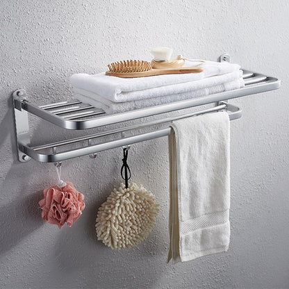 Skorter | Contemporary bathroom accessory set made of aluminum with towel holder/bath shelf
