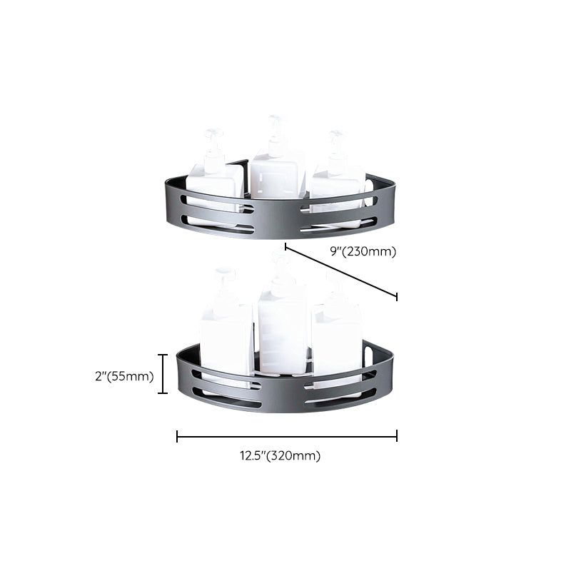 Skorter | Matt gray bathroom accessory set bathroom shelf/towel holder & paper holder included