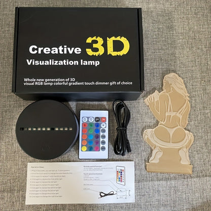 Skorter | DecoLamp - 3D Artistic Table Lamp with Remote Control, USB Powered, 16 Color Options