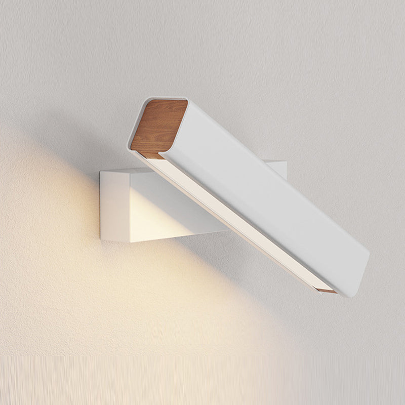 Skorter | Aqsa Modern LED Wall Lamp Indoor Reversible Rectangular Metal/Wood Living Room