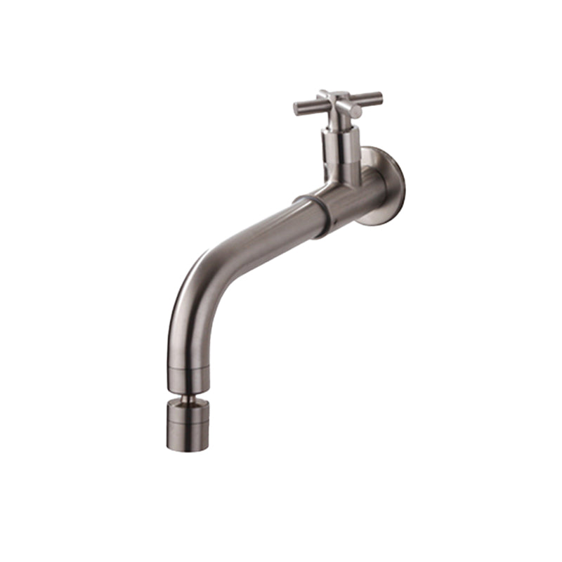 Skorter | Contemporary Wall-Mounted Bathroom Faucet Cross Handles Stainless Steel Faucet