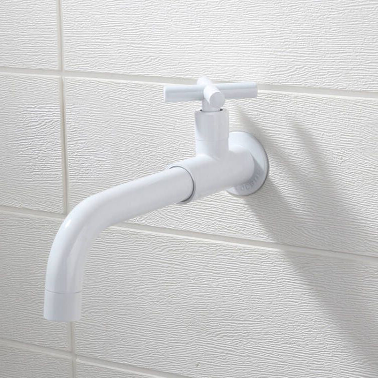Skorter | Contemporary Wall-Mounted Bathroom Faucet Cross Handles Stainless Steel Faucet